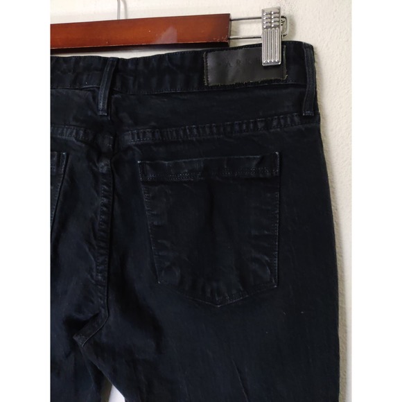 Parker Smith Black Cotton Blend Raw Hem Shark Bite Straight Jeans Size 25 - Picture 6 of 8